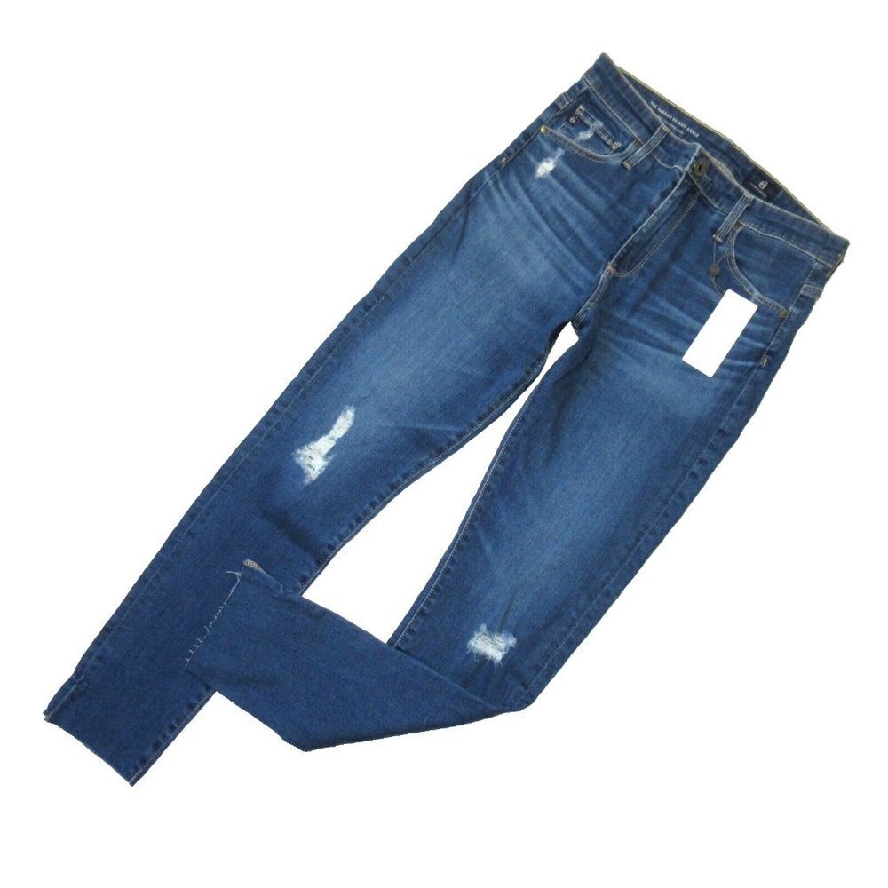 NWT Adriano Goldschmied AG Farrah Ankle Skinny in Interim Destroyed Jeans 28